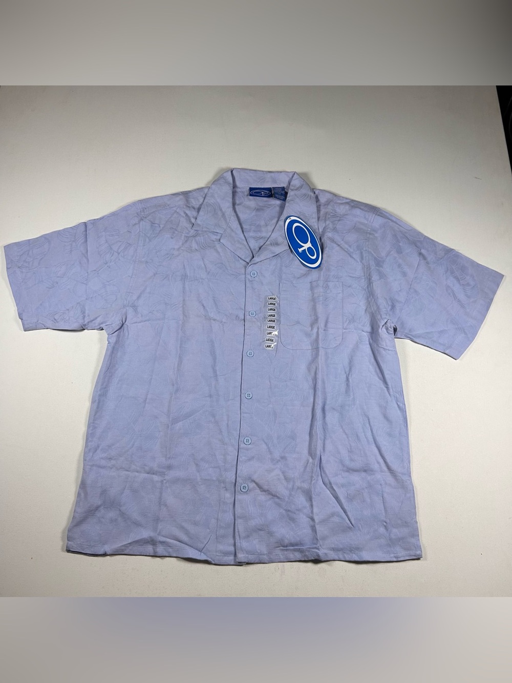 Vintage Men’s Ocean Pacific Button Up Hawaiian Shirt 90s NWT Size Large Blue